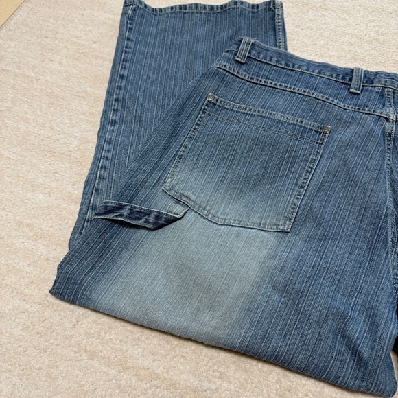 Vintage Y2K Trust Jeans Denim Baggy Jnco Style Carpenter Blue Grunge Skater 42" - Picture 9 of 9